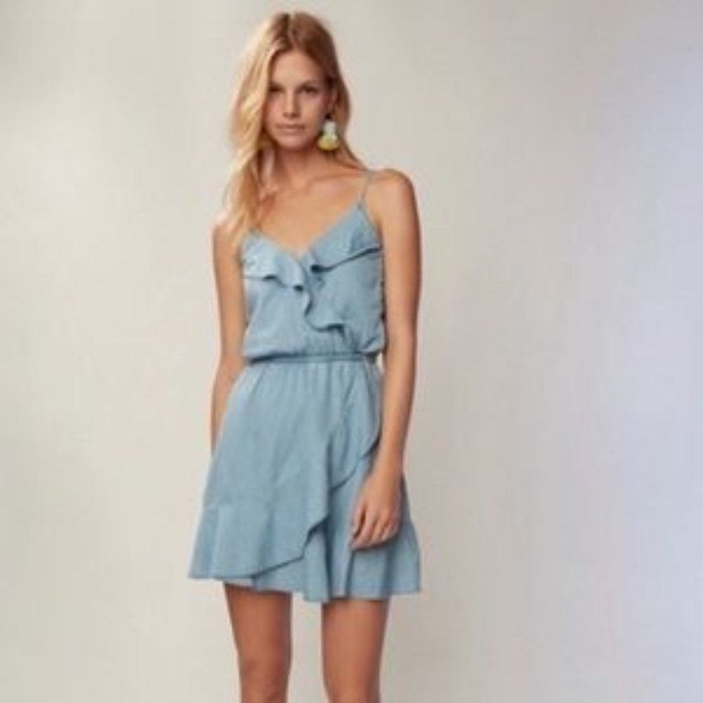 Express Chambrey Ruffle Style Sundress